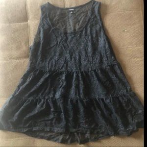 Torrid Women's plus black lace tank top sheer Size 1 14 16 18